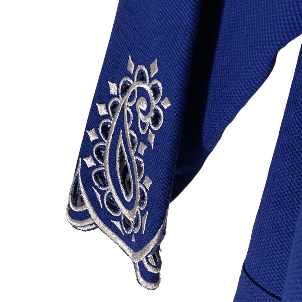 Bob Mackie Blue Embroidered Blazer - Picture 3 of 6